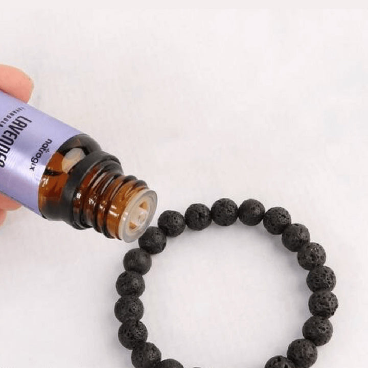 aromatherapy necklace, lava bead quartz, calming jewelry